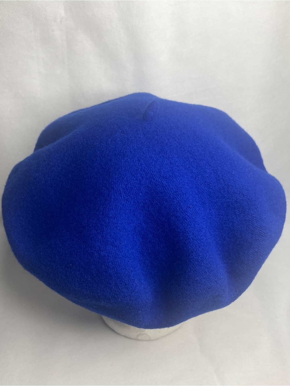 Vintage French Beret Basque Hat 100% Wool De Luxe Royal Blue OSFM Victorian Cap - Picture 7 of 11